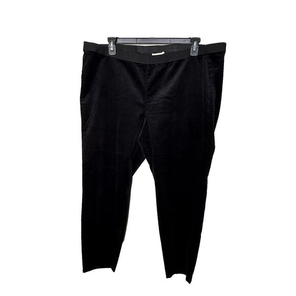 Eileen Fisher Organic Corduroy Jeggings Women's XL Black Stretch Skinny Ankle - Picture 1 of 9
